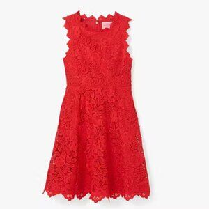 Kate Spade New York Floral Lace Red Dress Size 8